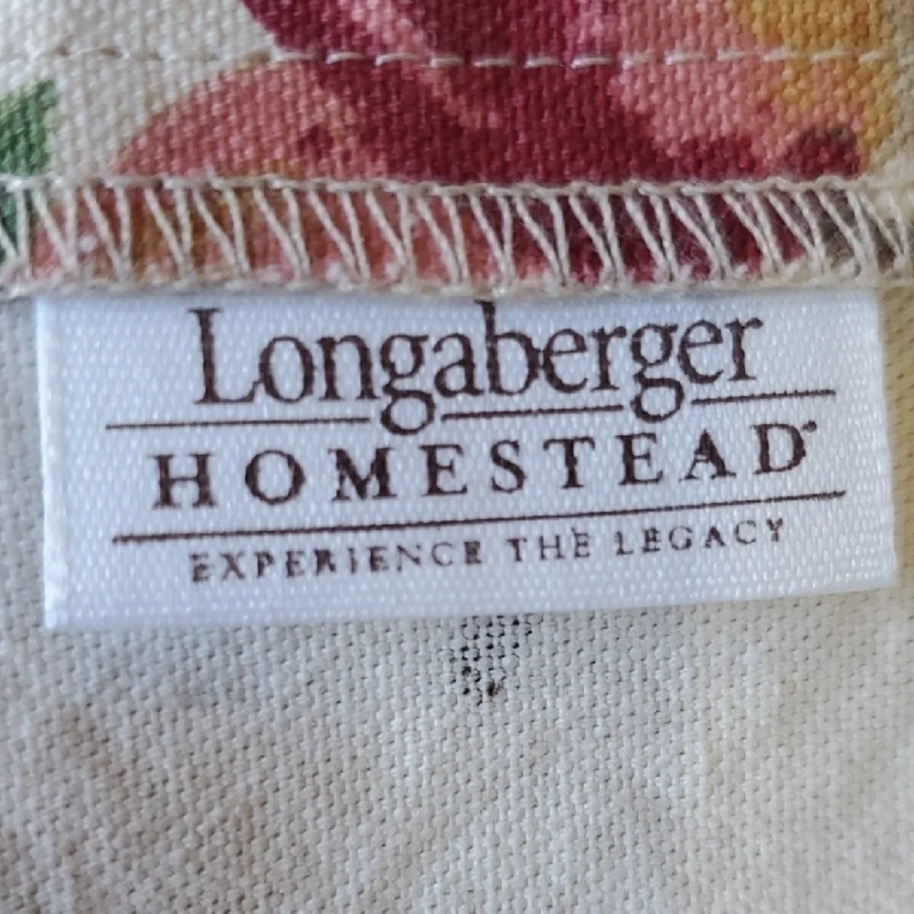 Longaberger Homestead-Fruit Medely Pattern Curtains 3 Panels Valance